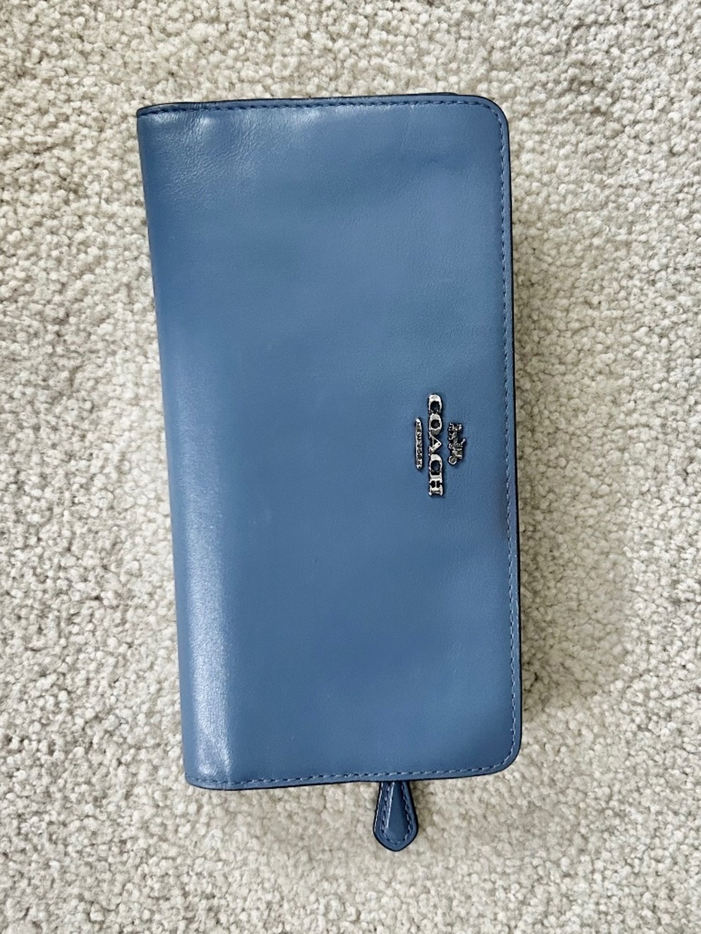 Coach slate blue leather wallet